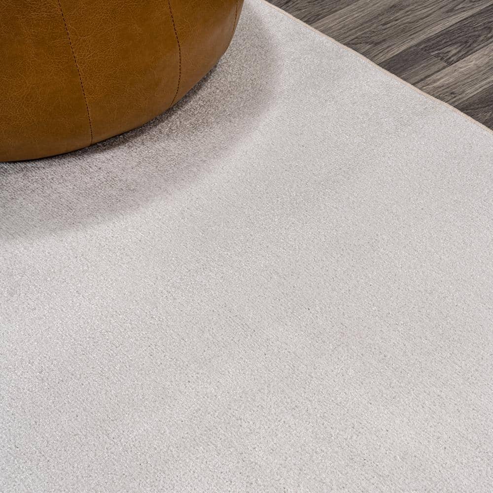 Light Gray 8' x 10' Solid Synthetic Washable Area Rug