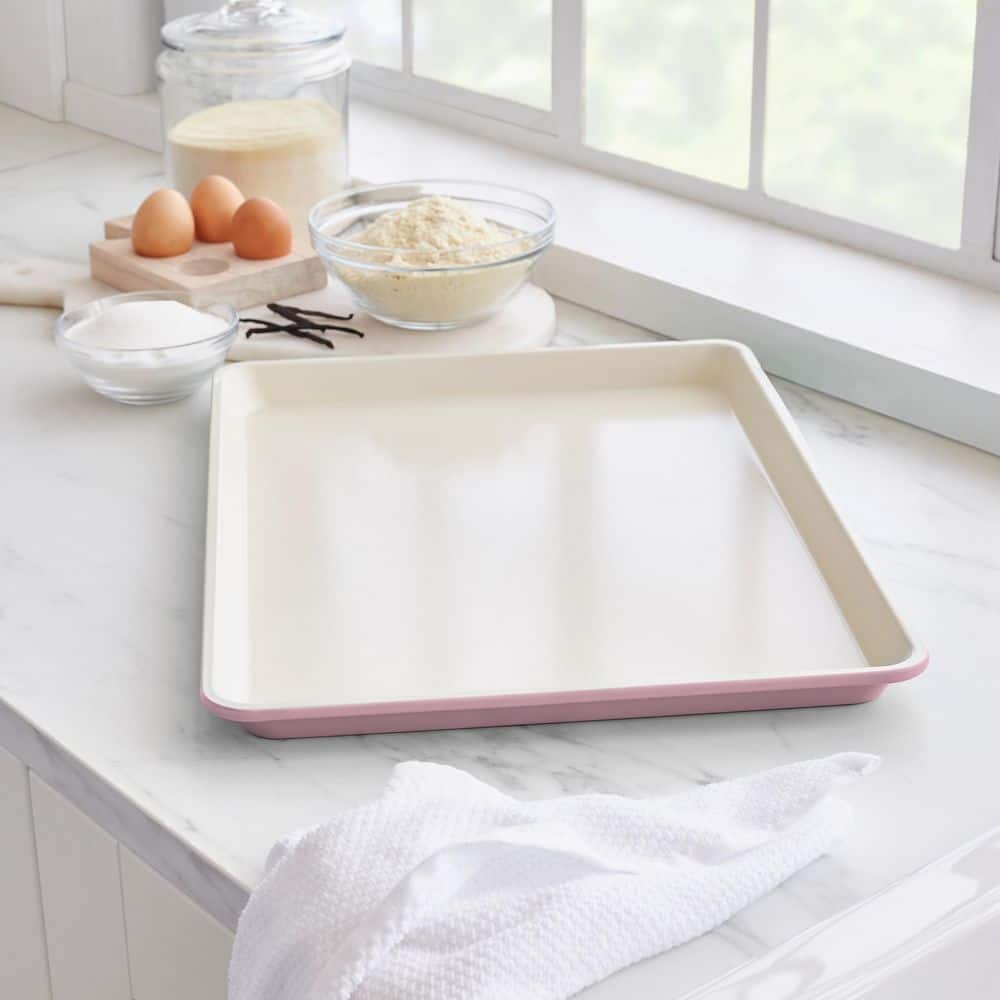 Pink Ceramic Nonstick 18" x 12" Cookie Sheet Baking Pan