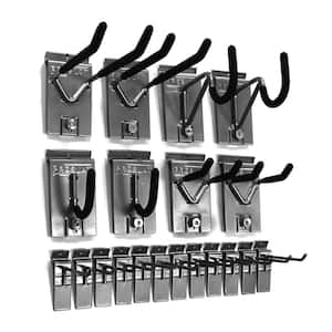 Slatwall Hooks - Combo Pack of 25 Size Peg Hooks for Slatwall - 5 of Each 2  in., 4 in., 6 in., 8 in. and 10 in. Hooks