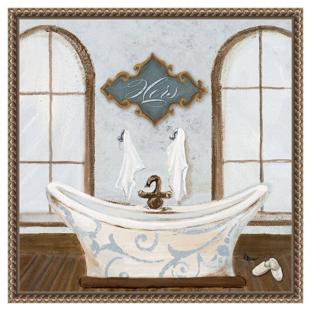 Gina Ritter Villa Bath I Bronze Framed Canvas Print