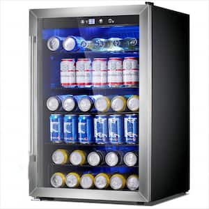 20.28 in. Single Zone 37-Wine Bottles and 120-Cans Beverage and Wine Cooler in Black