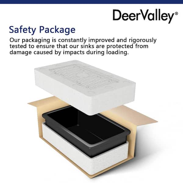 DEERVALLEY Rectangular Fireclay 32 in. L x 19 in. W Single Bowl Undermount  Kitchen Sink with Basket Strainer and Sink Grid DV-1K0016 - The Home Depot