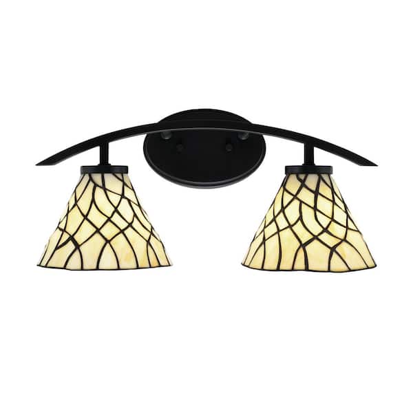 Siena 18.25 in. 2-Light Vanity Light Matte Black with Zion