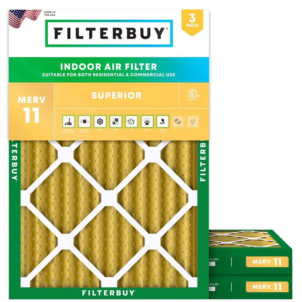 18 in. x 20 in. x 2 in. MERV 11 (FPR 7) Allergen Defense Pleated HVAC AC Furnace Air Filters Replacement (3-Pack) price history on PriceWatchPro