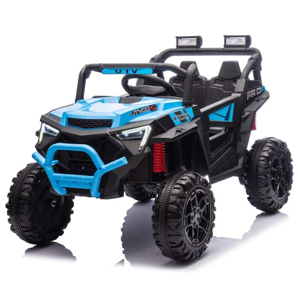 24V 400W Kids Ride On Electric UTV W/Parents Remote Control in Blue for Kids Aged 3+