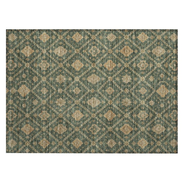 Chantille Machine Washable Indoor/Outdoor Abstract ACN3131 Emerald 2 ft. x 3 ft. Accent Rug