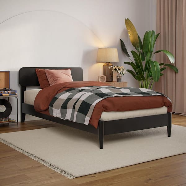AFI Florence Black Wood Frame Twin XL Low Profile Platform Bed