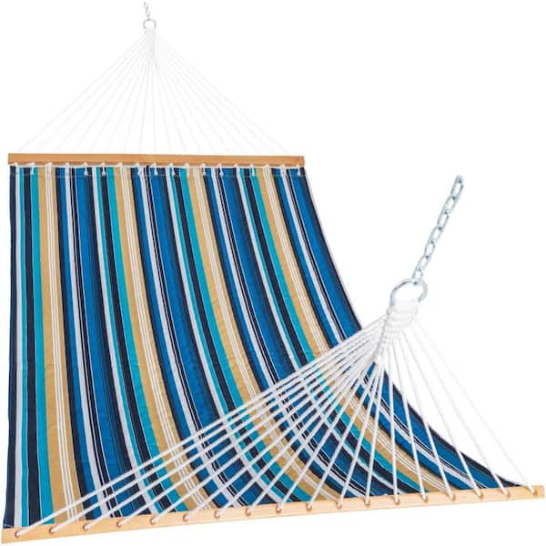 Unbranded 12 ft. Quilted Fabric Hammock with Pillow, Double 2 Person Hammock( Island)