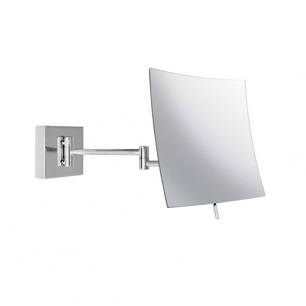Elegant Polished Chrome Square Wall-Mounted Makeup Mirror