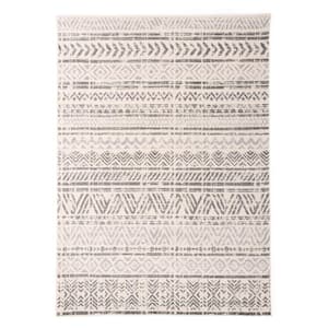 Geometric Distressed Bohemian Gray 6 ft. 6 in. x 9 ft. Area Rug