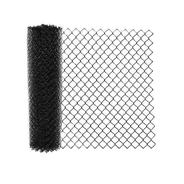 ALEKO 4 ft. x 50 ft. 9.5-Gauge Galvanized Steel Black Chain Link Fabric