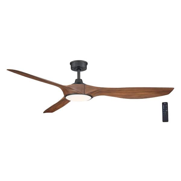 Marlon 66 in. Smart Indoor Natural Iron Ceiling Fan with Adjustable White LED with Remote Included Powered by Hubspace