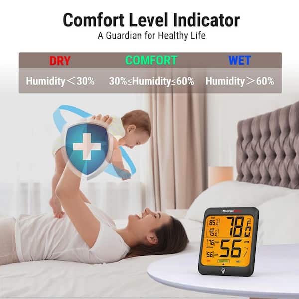 ThermoPro Indoor Outdoor Thermometer Digital Wireless Hygrometer  Temperature Humidity Monitor TP-65W - The Home Depot