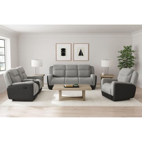 Viper Grey Polyester Glider Recliner with Manual Reclining Mechanism