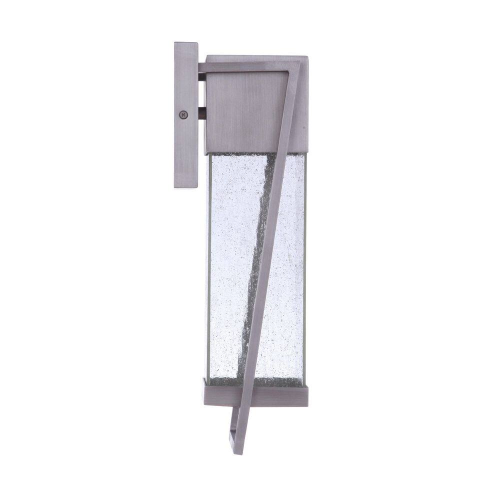 Brushed Titanium LED Outdoor Wall Lantern with Clear Seeded Glass