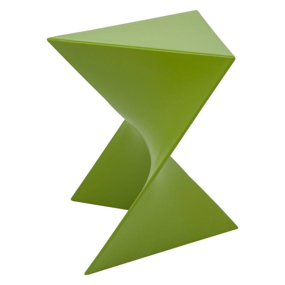Randolph Vibrant Green Triangular Plastic Side Table