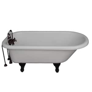 5.6 ft. Acrylic Ball and Claw Feet Slipper Tub in White with Oil Rubbed Bronze