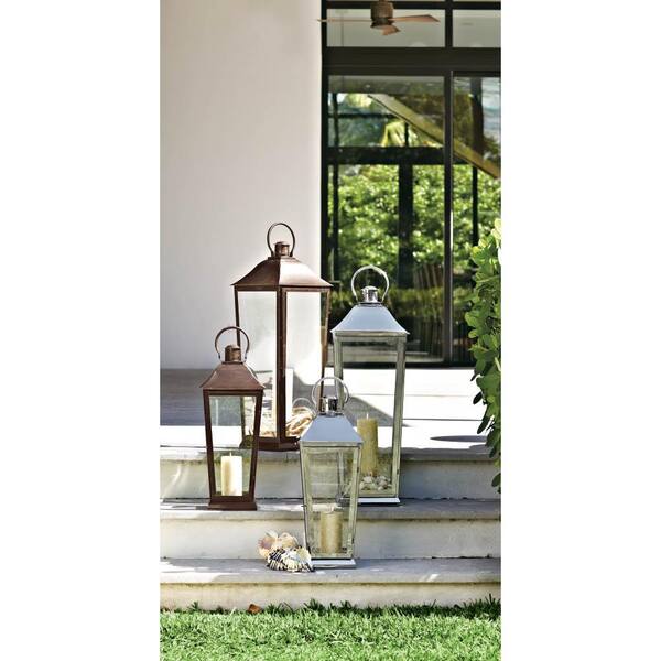 Unbranded Ravello 22 in. Candle Tapered Lantern in Weathered Bronze