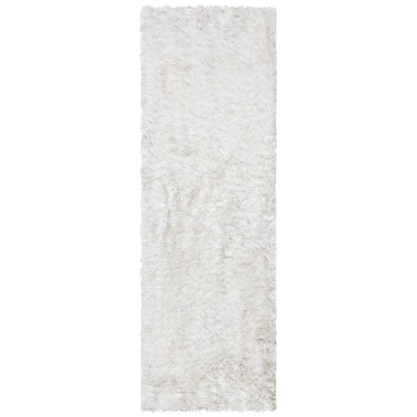 Ocean Shag 2 ft. x 10 ft. Ivory Cozy Plush Runner Rug