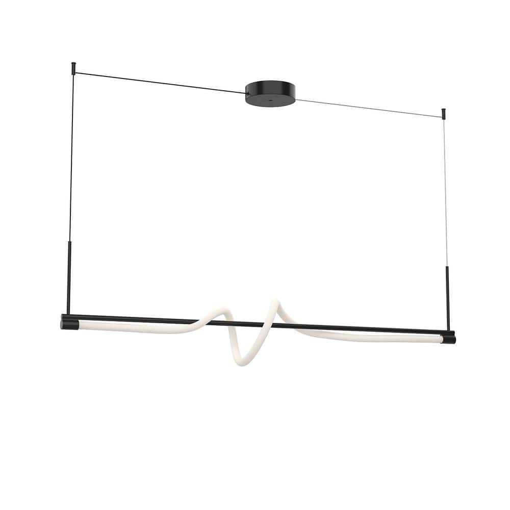 54" Black Glass LED Kitchen Island Pendant