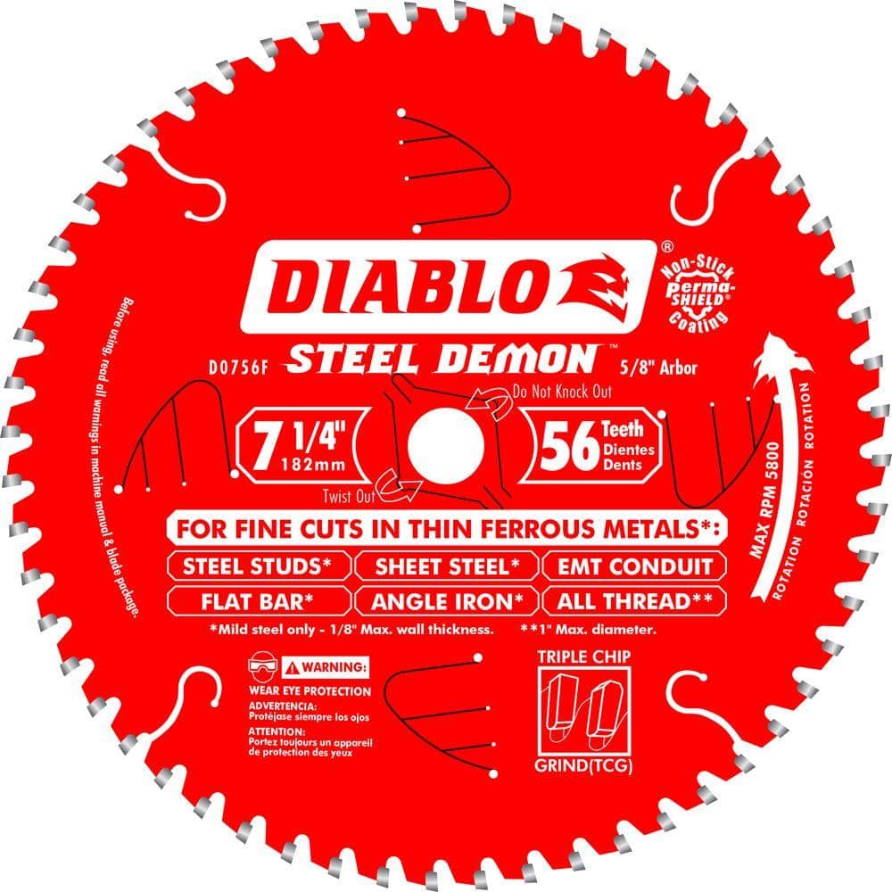 7-1/4 in. x 56-Tooth Steel Demon Fine Ferrous Metal Cutting Circular Saw Blade price history on PriceWatchPro
