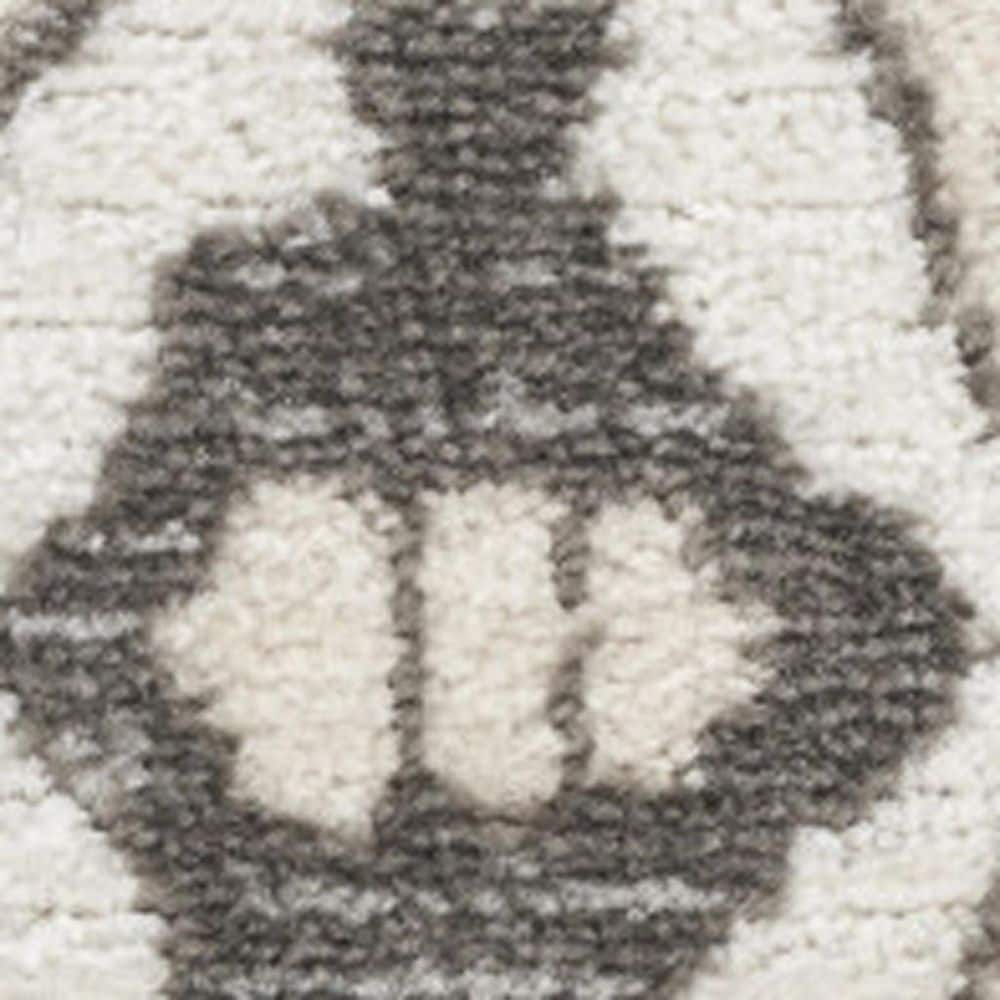 Floyd Home Rug HomeRoots 4 ft. x 6 ft. Gray and Ivory Medallion Power Loom Distressed ...