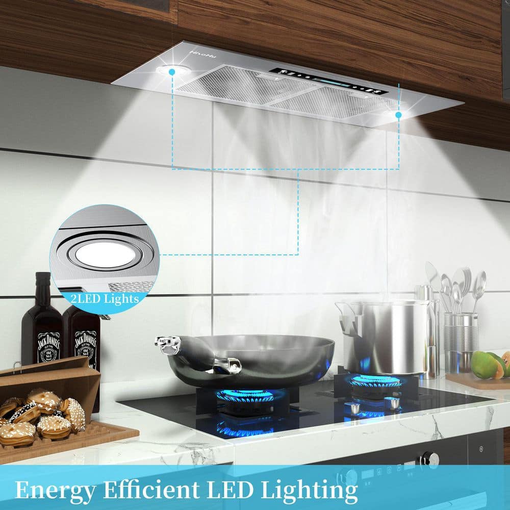 36-Inch Stainless Steel Insert Range Hood with LED Lighting