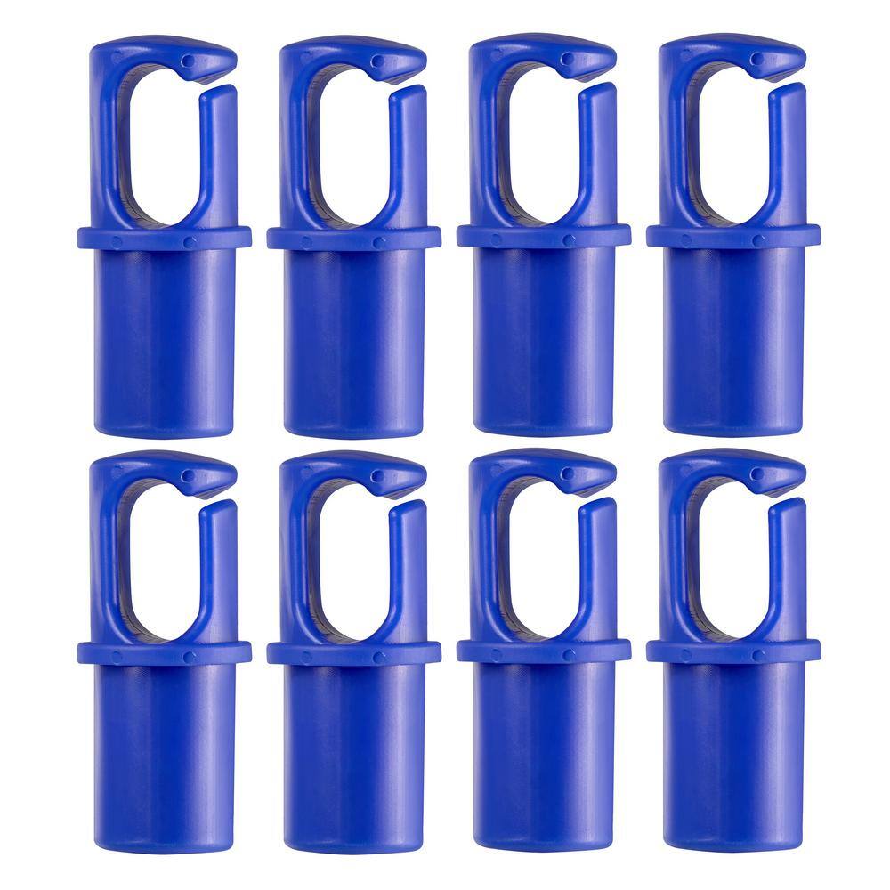 Universal Trampoline Pole Cap Enclosure Net Hook Fits for 1 in. or 1.5 in. Dia Pole in Blue (8