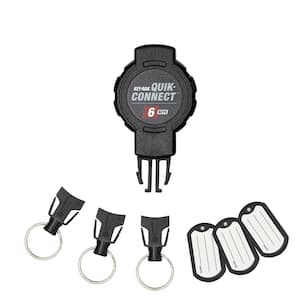 Quik-Connect 6 Key Capacity Key Management Removable and Retractable Keychain with Belt Clip