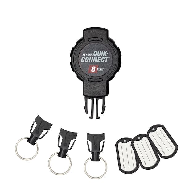 KEY-BAK Quik-Connect 6 Key Capacity Key Management Removable and Retractable Keychain with Belt Clip