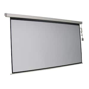 100 in. Electric Projection Screen with White Frame