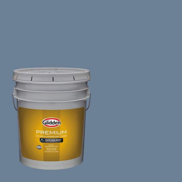 Glidden Premium 5 gal. Silver Blueberry PPG1163-5 Flat Exterior