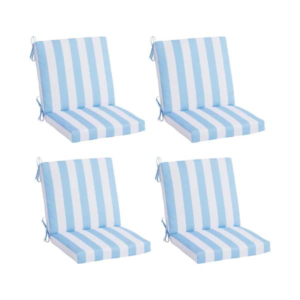 20 x 19 Outdoor Mid Back Dining Chair Cushion Manilow Cabana Stripe