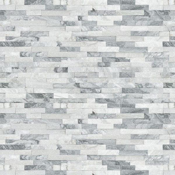 MSI Alaska Gray Ledger Panel 6 in. x 24 in. Textured Marble Wall Tile (1 sq. ft./Each)