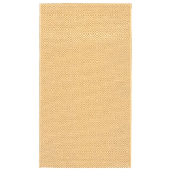Courtyard Gold/Gold 3 ft. x 5 ft. Solid Color Ikat Indoor/Outdoor Area Rug
