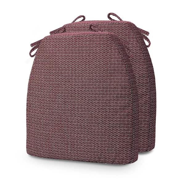 Unbranded 16.5 in. x 17 in. Dark Red Trapezoid Outdoor Patio Lounge Chair Dining Chair Cushions in Seat (2-Pack)