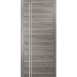 Sartodoors 18 in. x 80 in. 1 Panel Ginger Ash Finished Solid Wood