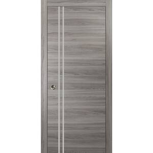 Sartodoors 18 in. x 80 in. 1 Panel Ginger Ash Finished Solid Wood