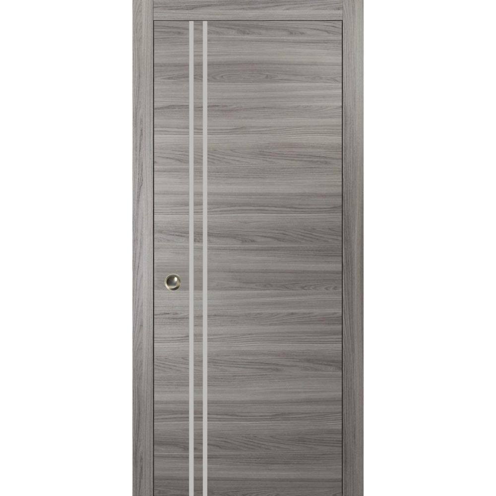 30 in. x 84 in. 1 Panel Ginger Ash Finished Solid Wood with Honeycomb Sliding Door with Hardware price history on PriceWatchPro