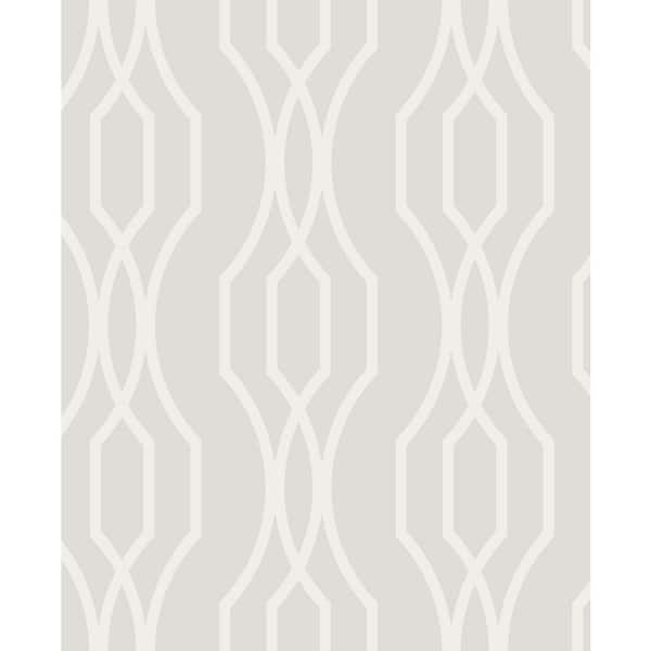 A-Street Prints Coventry White Trellis Paper Strippable Roll (Covers 56.4 sq. ft.)