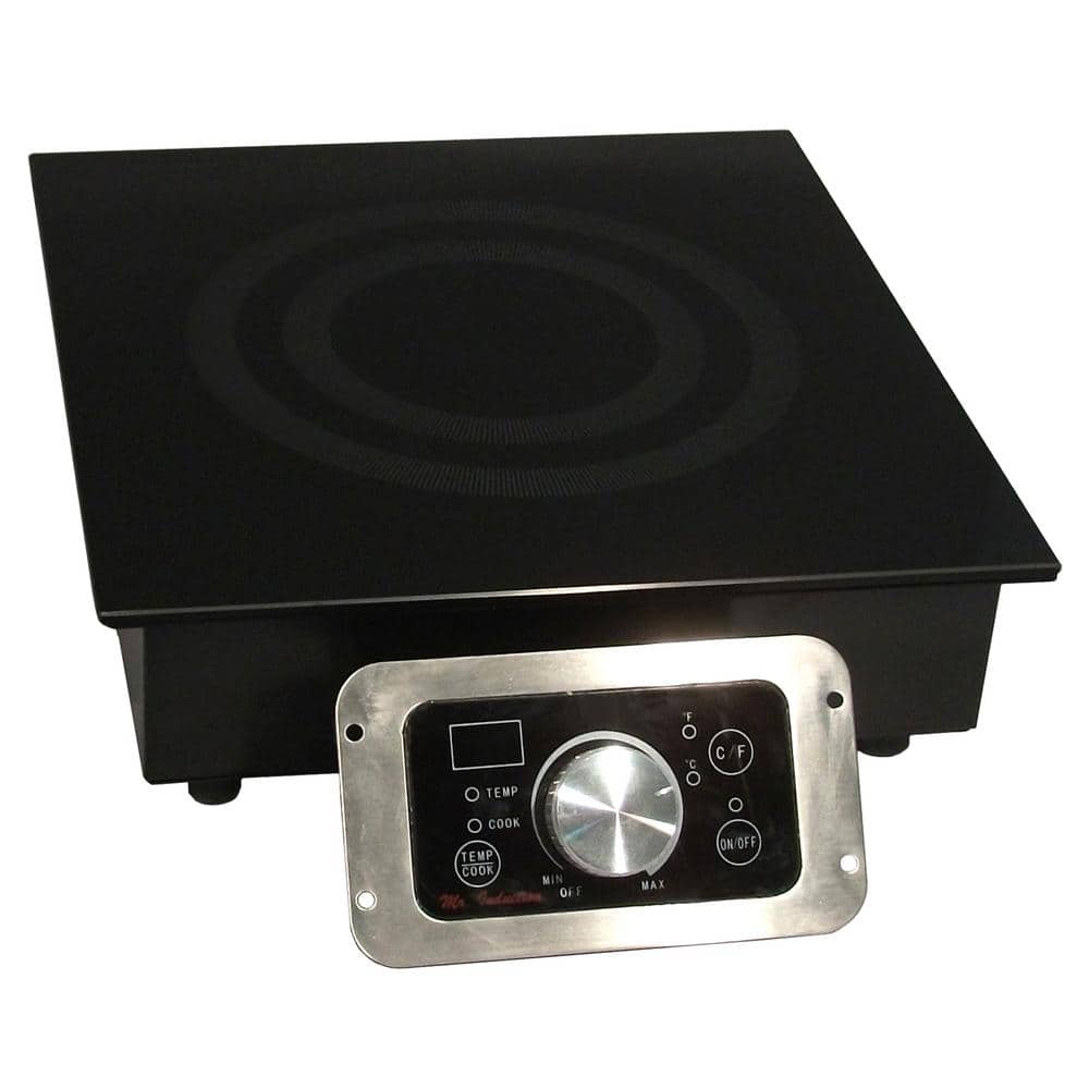 12.56 in. 1800-Watt Built-In Tempered Glass Induction Commercial Cooktop in Black with 1 Element