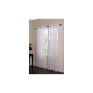 Hathaway White 54 in. W x 63 in. L Rod Pocket Light Filtering Curtain Panel