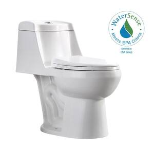 Angara 1-piece 1.59 GPF Dual Flush Elongated Toilet in White, Seat Included