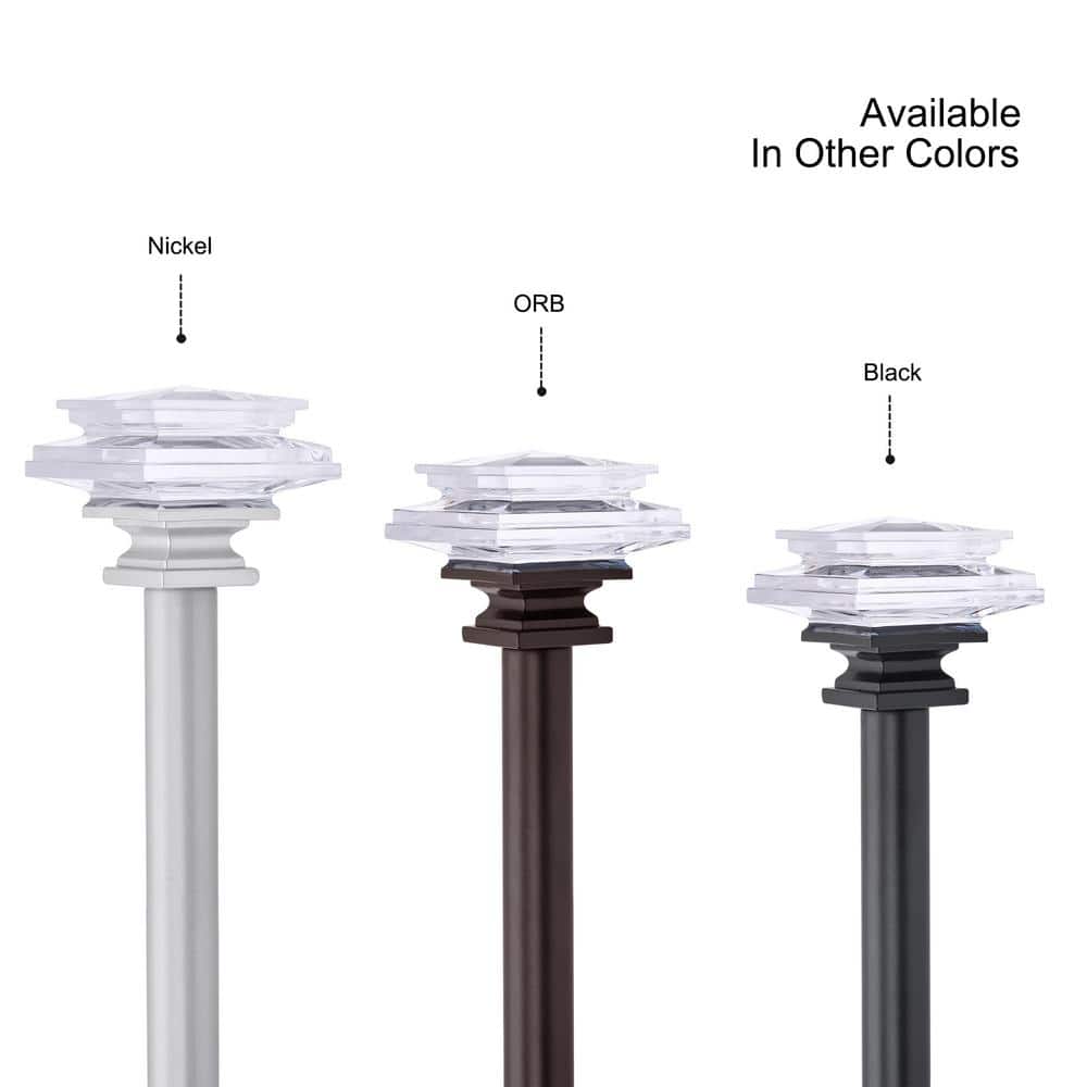 Adjustable Oil Rubbed Bronze Curtain Rod with Crystal Finials