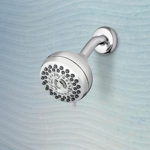 7-Spray Pattern with 1.8 GPM 4 in. Single Wall Mount Fixed Adjustable Shower Head in Chrome
