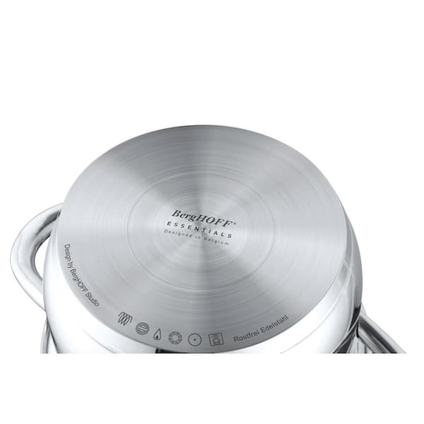 BergHOFF Hammered Tri-Ply Stainless Steel 8-Inch Covered Saucepan - Silver