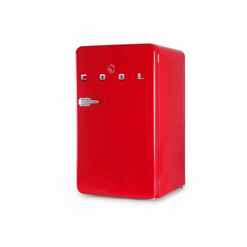 Retro Red Metal Mini Refrigerator with Freezer, 3.2 Cu. Ft.
