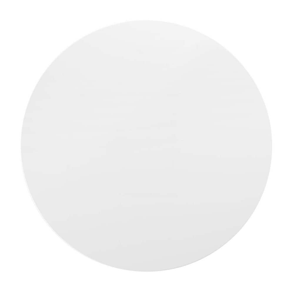 Mid-Century Modern 47" Round White Wood Dining Table