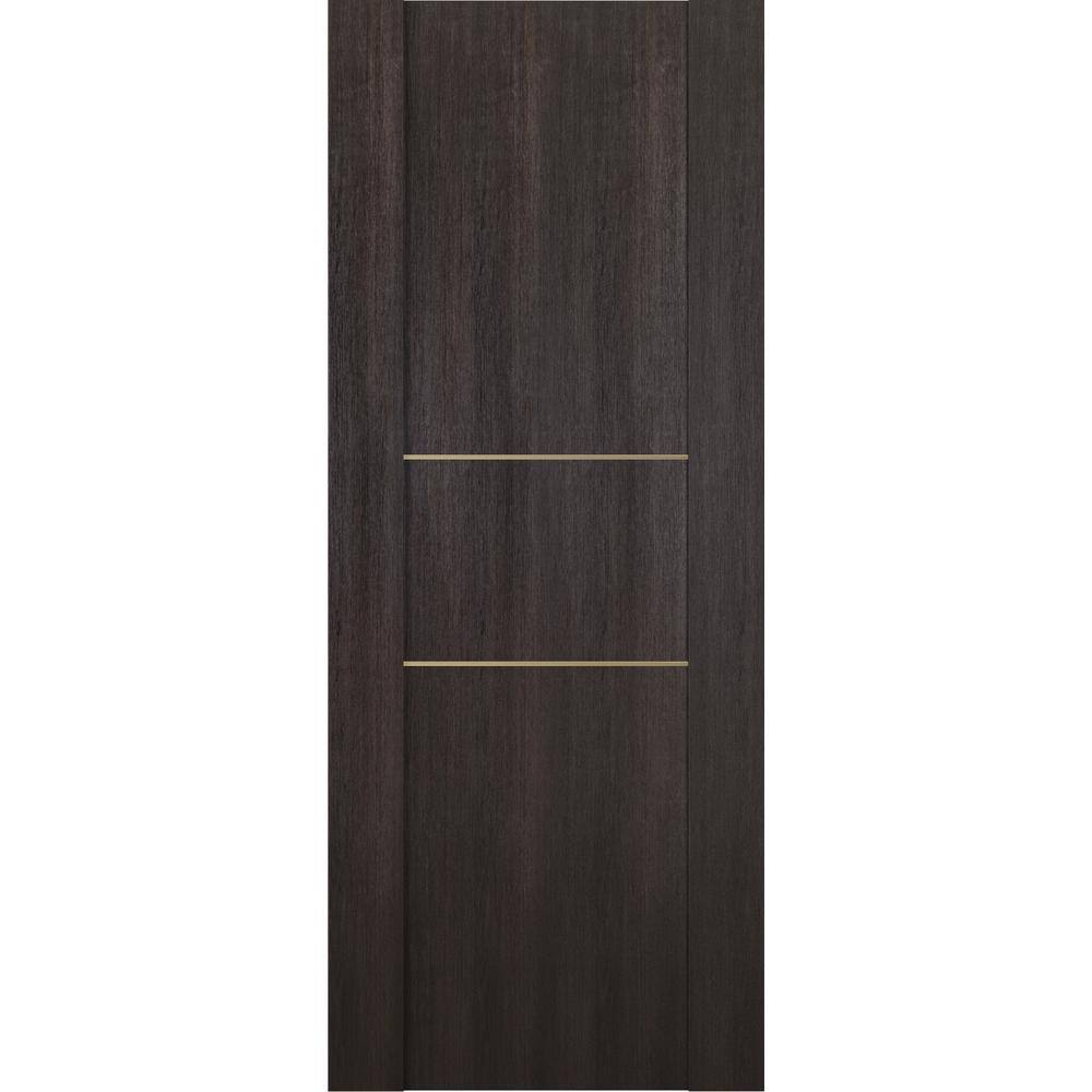 Vona 01 2H Gold 32 in. W x 80 in. H x 1-3/4 in. D 1-Panel Solid Core Veralinga Oak Prefinished Wood Interior Door Slab -  Belldinni, 196118