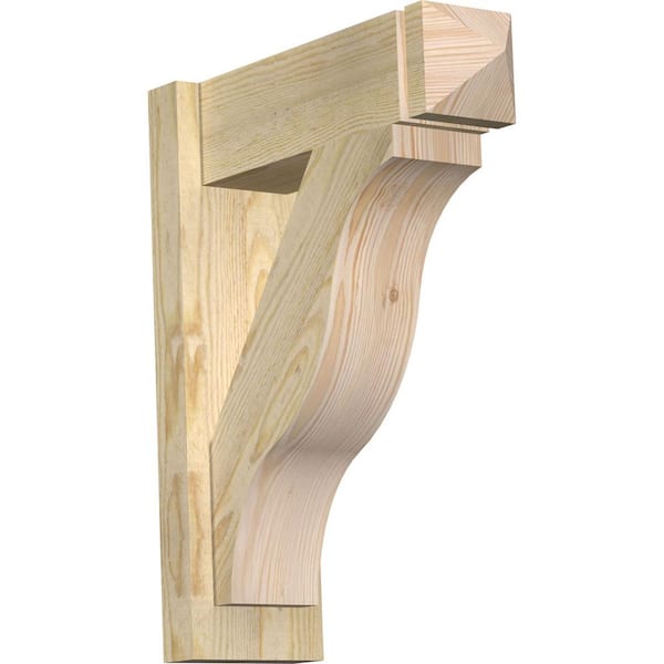 Ekena Millwork 6 in. x 22 in. x 18 in. Douglas Fir Fuston Arts and Crafts Rough Sawn Outlooker